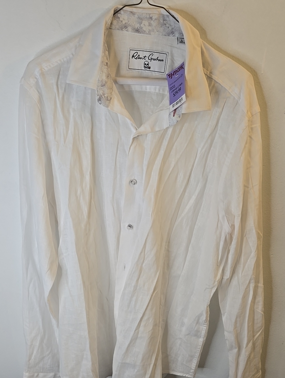Robert Graham Men's White Button-Up Dress Shirt